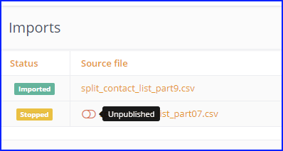Screenshot of Import activation